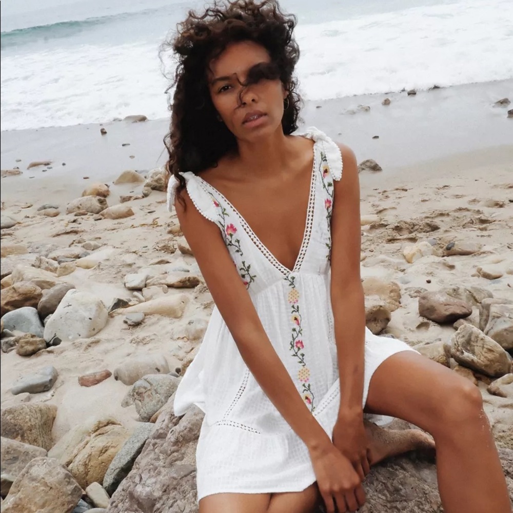 UO Forever Embroidered Mini Dress